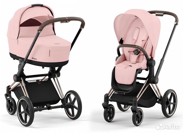 Коляска cybex priam peach pink 2в1