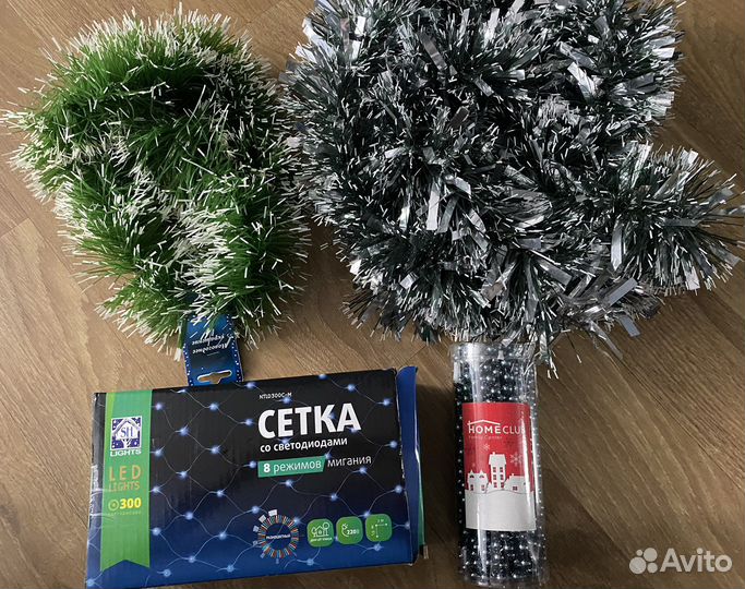 Новогодние украшения гирлянда-сетка