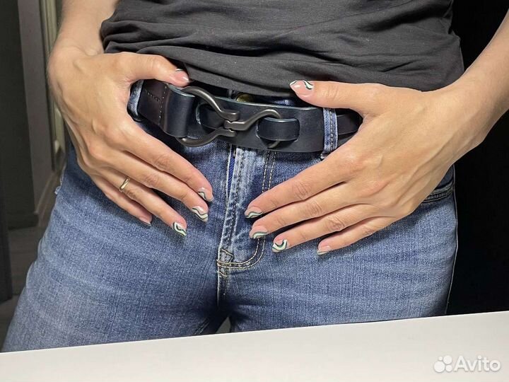 Ремень ручная работа с пряжкой ms Hook подарок