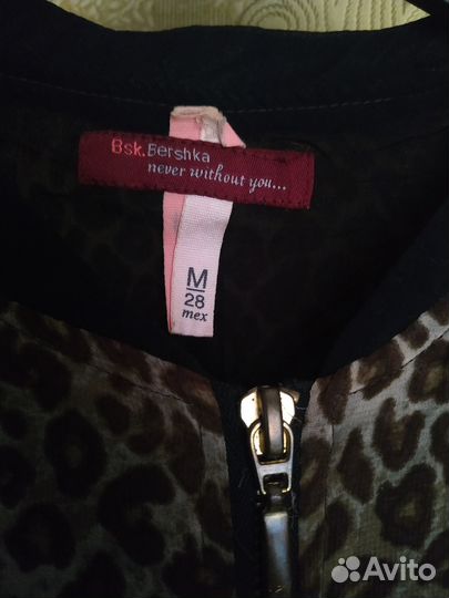 Леопардовая блуза с замком bershka