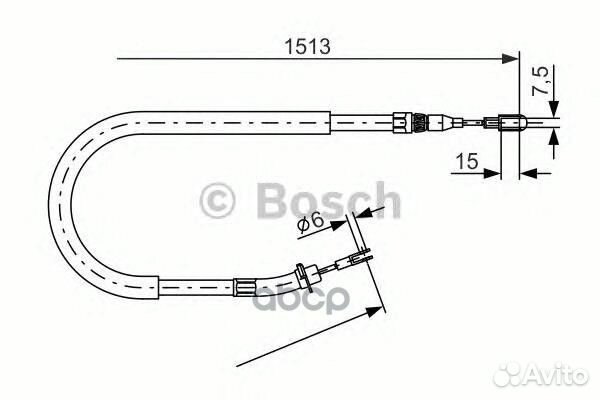 Трос стояночного тормоза зад прав/лев 19874