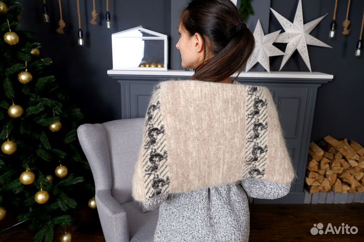 Согревающий вязаный пояс для спины