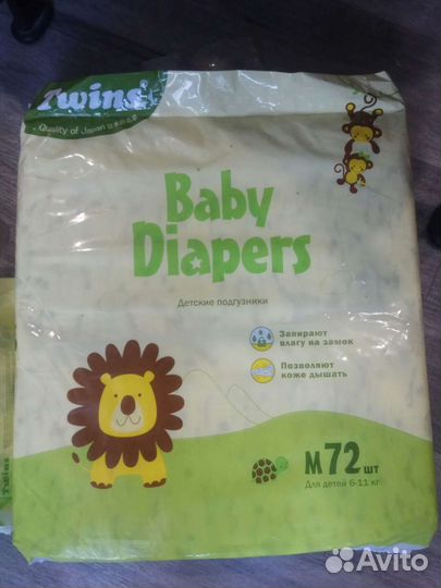 Подгузники Твинс размер 3 М от 6 до 11 кг