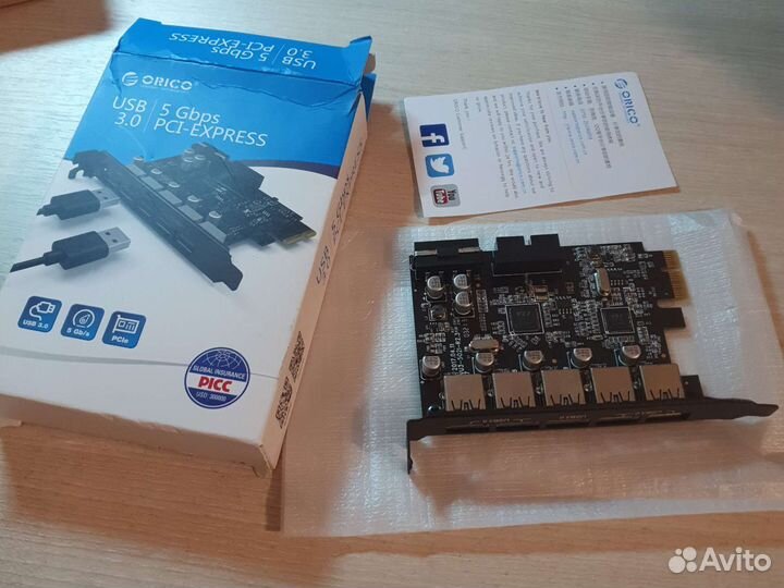 USB 3.0 карта расширения orico pci-e x1