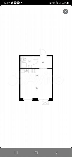 Квартира-студия, 26,7 м², 23/25 эт.