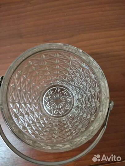 Ваза с ободком и ручкой, стекло СССР