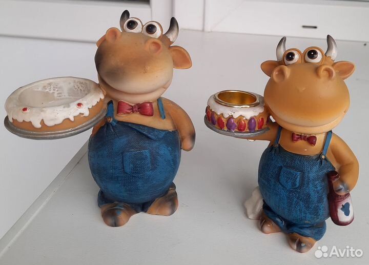 Подсвечники интерьерные фигурки быков