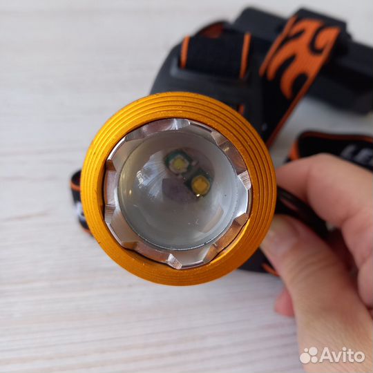 Налобный фонарик с зумом 4 режима