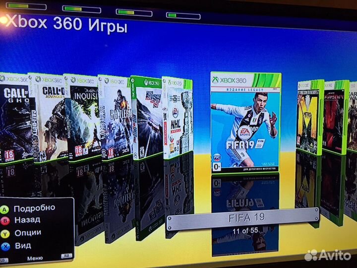 Xbox 360 500 Gb синяя + 55 игр