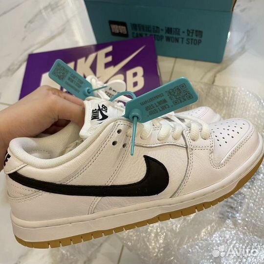 Оригинал Nike dunk sb pro iso white gum