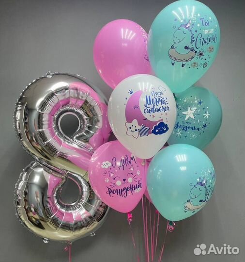 Воздушные шары Фонтаны с цифрами