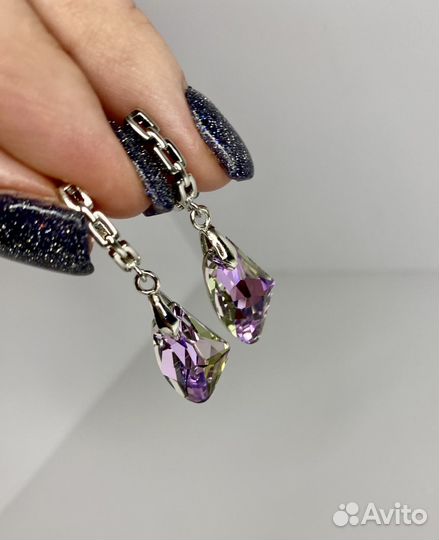 Серьги с оригинальными кристаллами Swarovski