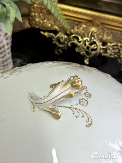 Очаровательные антикварные террин и блюдо от Limog