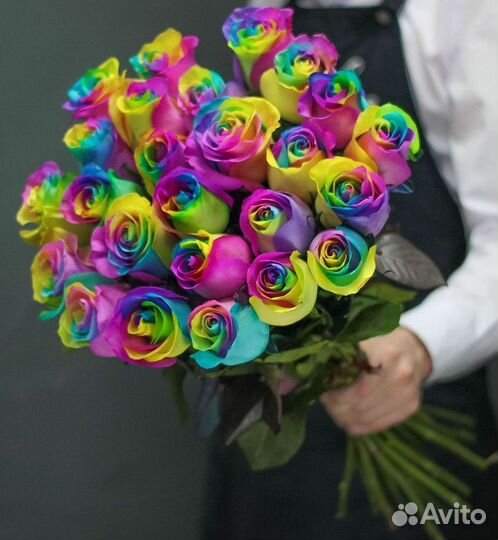 Радужные розы с доставкой