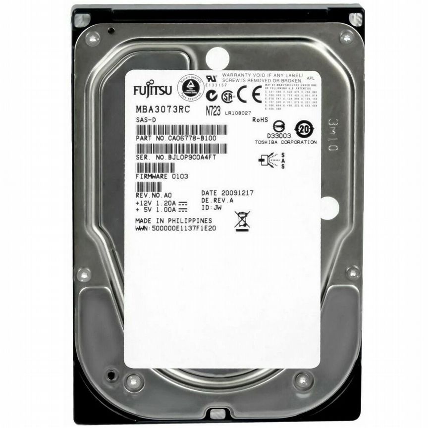 [MBA3073RC] Жесткий Диск Fujitsu 73,5gb Sas 3,5" Hdd Mba3073rc