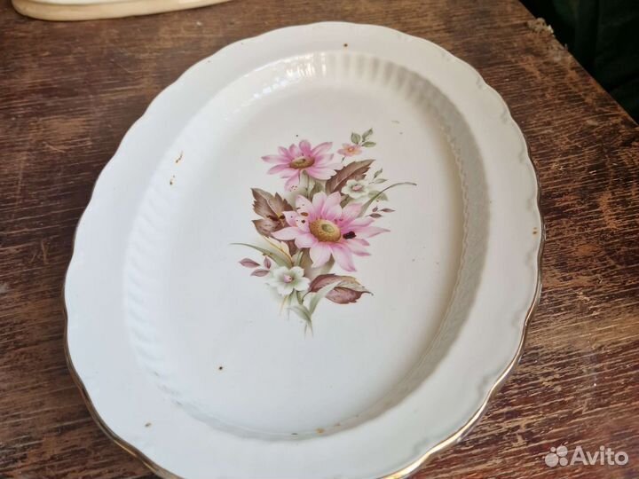 Блюдо большое фарфор ретро