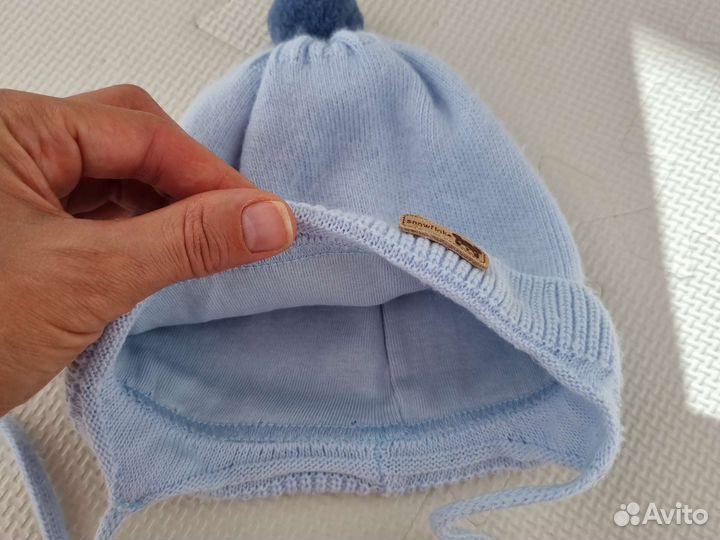 Зимняя и демисезонная шапка детская1-3 мес