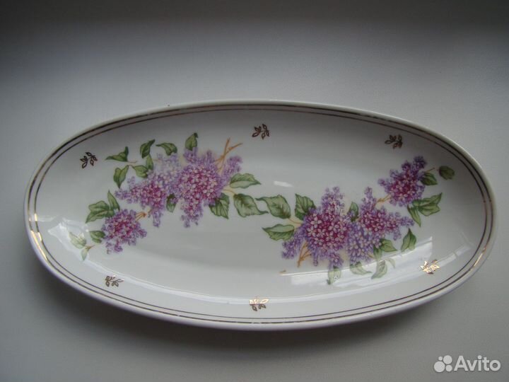 Селедочница СССР с букетами сирени