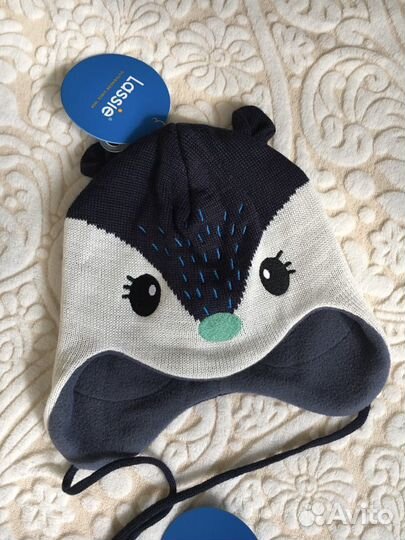 Новая шапка+пинетки lassie деми-зима 42-44