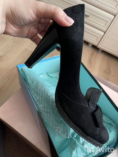 Туфли женские 39 размер черные натуральная замша