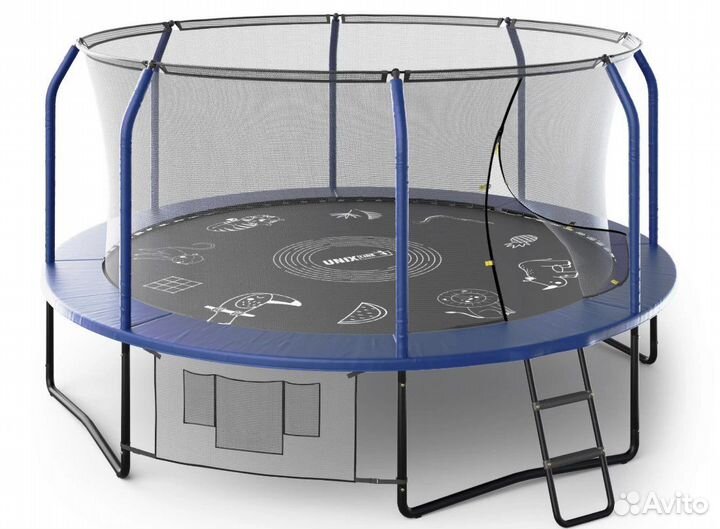 Батут каркасный с сеткой unix line