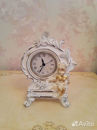 Часы и рамка для фото ретро Ангелы Путти