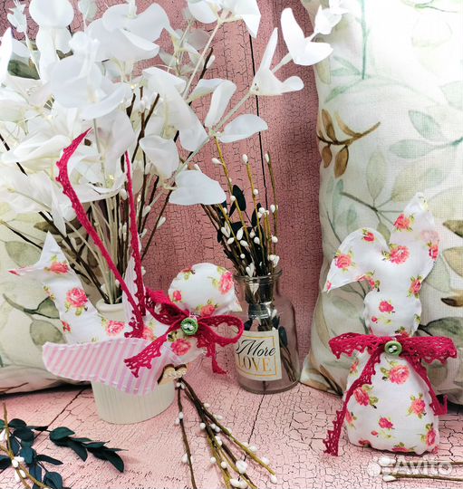 Пасхальные птички и зайки ручная работа