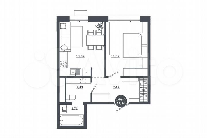 1-к. квартира, 37,8 м², 14/16 эт.