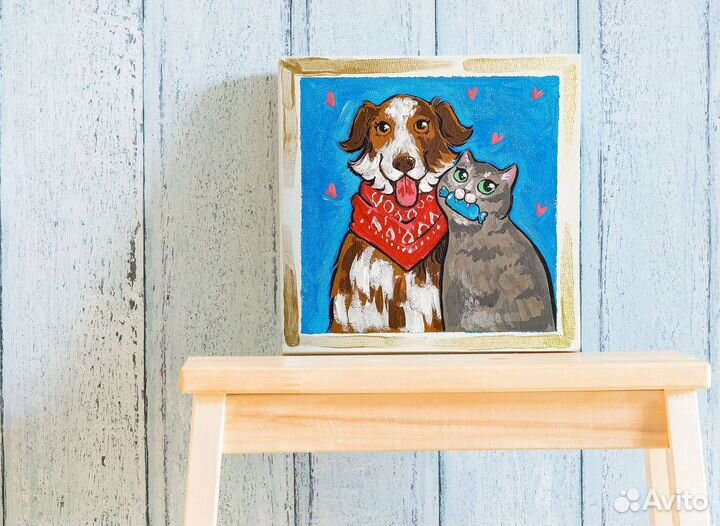 Милый портрет на мини холсте по фото