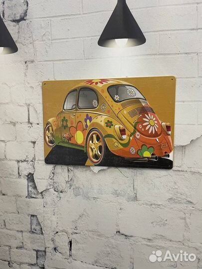 Декор на стену ретро авто цветы