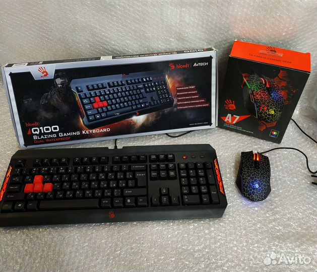 Комплект клавиатура и мышь Bloody с подсветкой