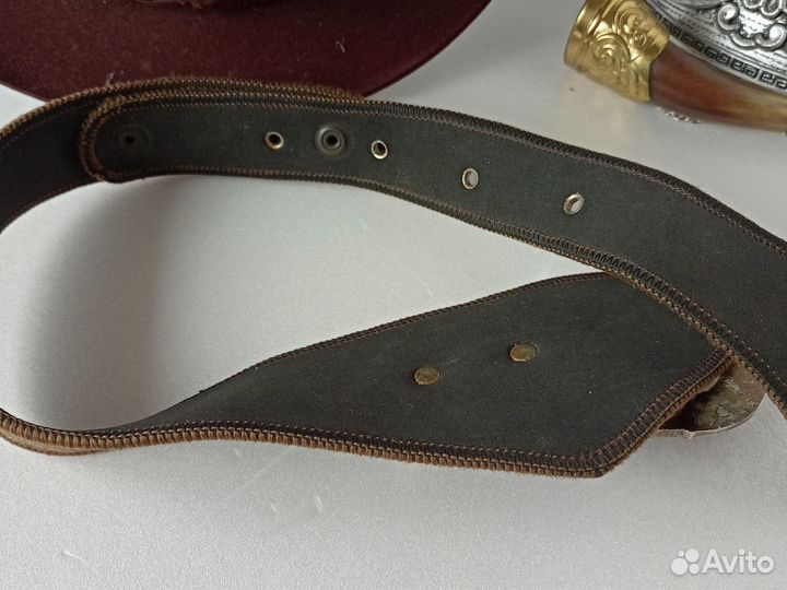 Ремень унисекс фигурный ретро на подкладке