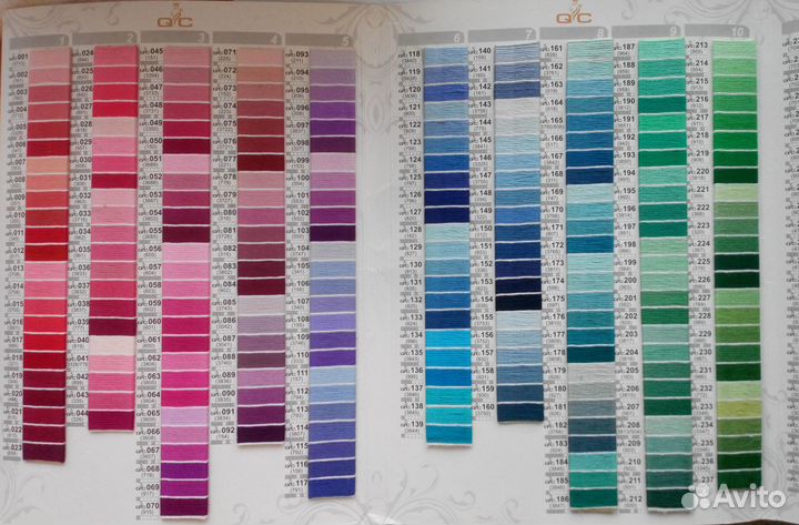 Карта цветов мулине схс