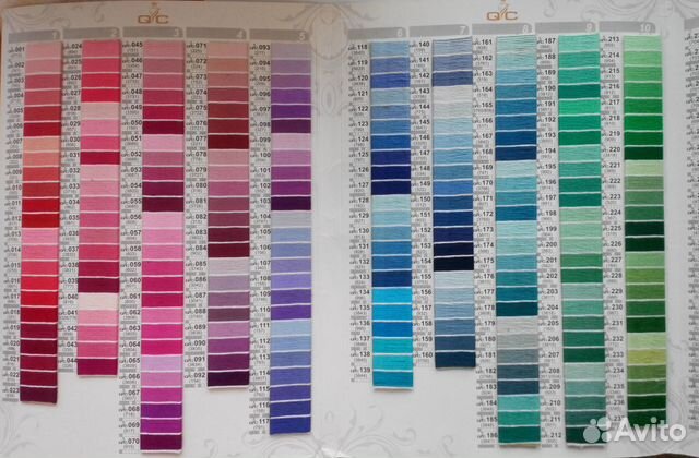 Карта цветов мулине схс