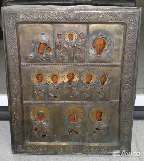 Икона Трехрядная в Окладе