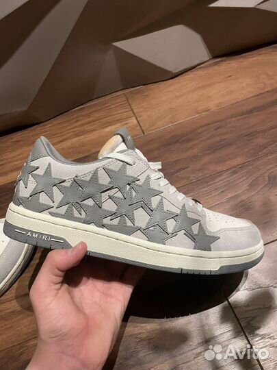 Amiri Stars Low Appliquéd Leather Sneakers