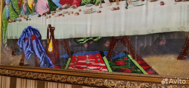 Икона Тайная Вечеря вышито бисером