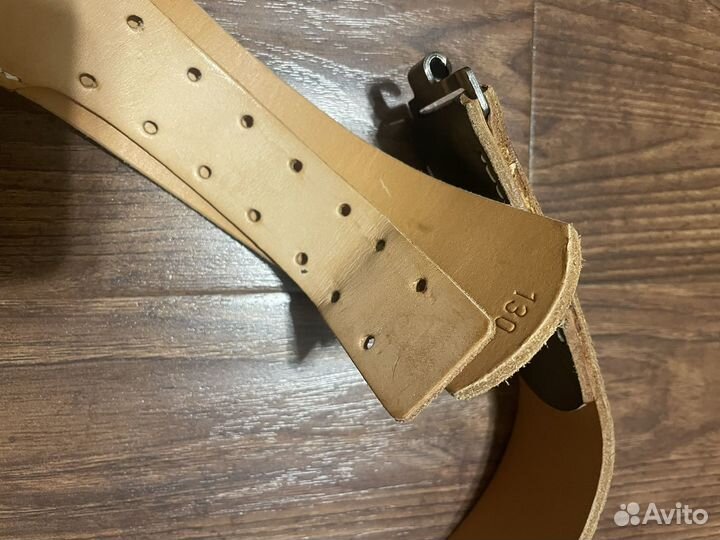 Ремень Бендесвер кожаный серный