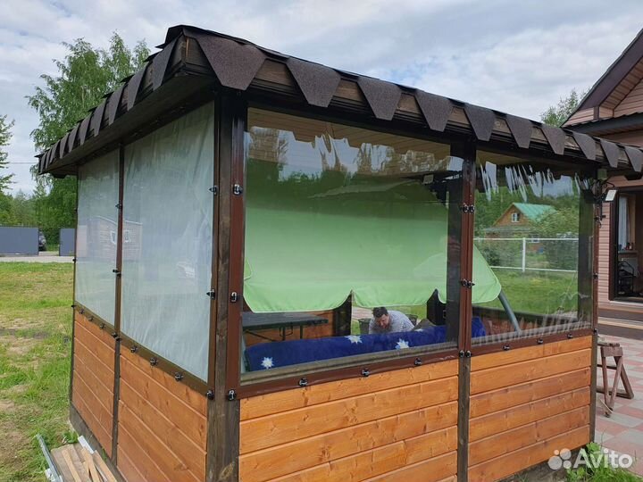 Мягкие окна на беседку и террасу