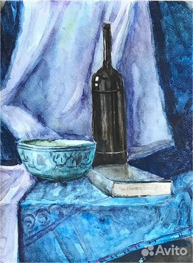 Картина акварель, натюрморт