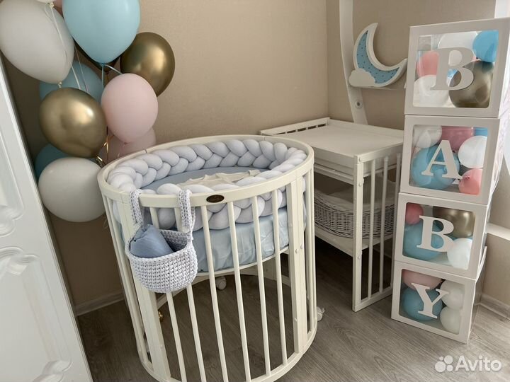 Детская кроватка Comfort baby 7в1 + матрасы и др