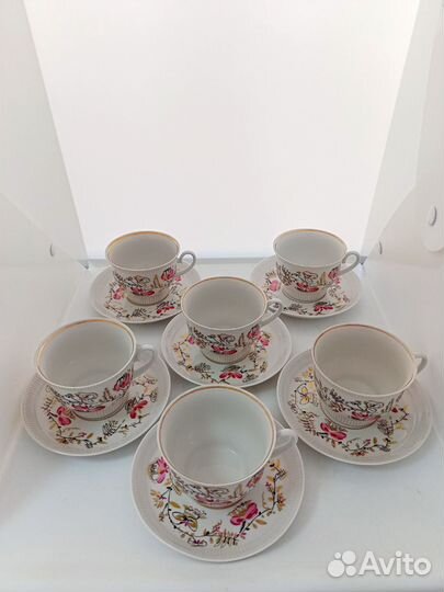 Сервиз на 6 п. Чайные пары. лфз. Душистый горош