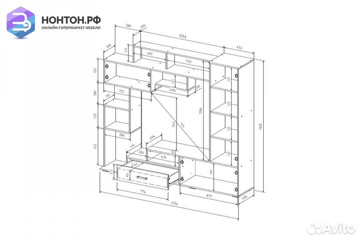 Стенка Диско белый текстурный