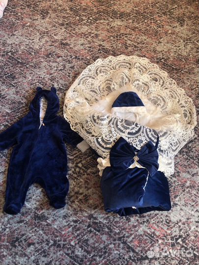 Зимний конверт на выписку из роддома для мальчика