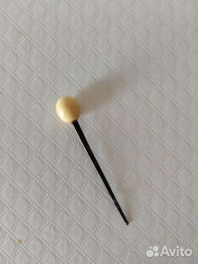 Булавка 19 век серебро,бивень мамонта