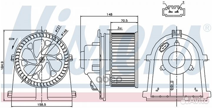 NS87022 вентилятор отопителя Audi A3/TT, VW Lu