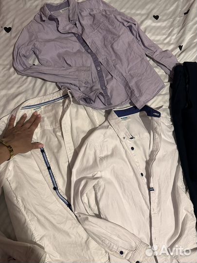 Продам школьную форму, рубашка, мальчик 128р синий