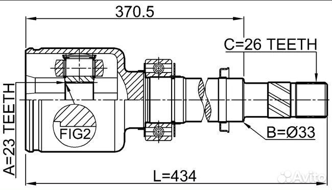 Шрус внутренний правый nissan tiida C11 1.8L