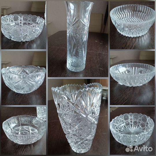 Хрустальные салатники и вазы СССР