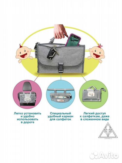 Детский портативный пеленальный матрасик